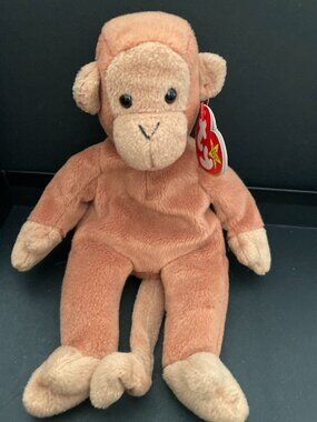 Bongo the Monkey, a retired 1995 plush toy from Ty Beanie Babies-NWT